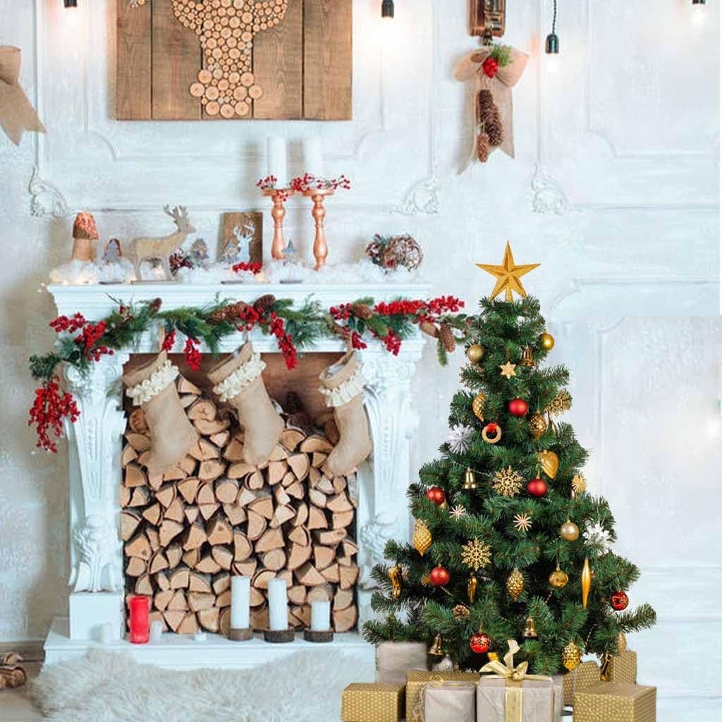 3FT Artificial Christmas Tree Green Tabletop Christmas Tree with Metal Stand Mini Xmas Pine Tree for Party Supplies Indoor Outdoor Holiday Home Decoration(Green)